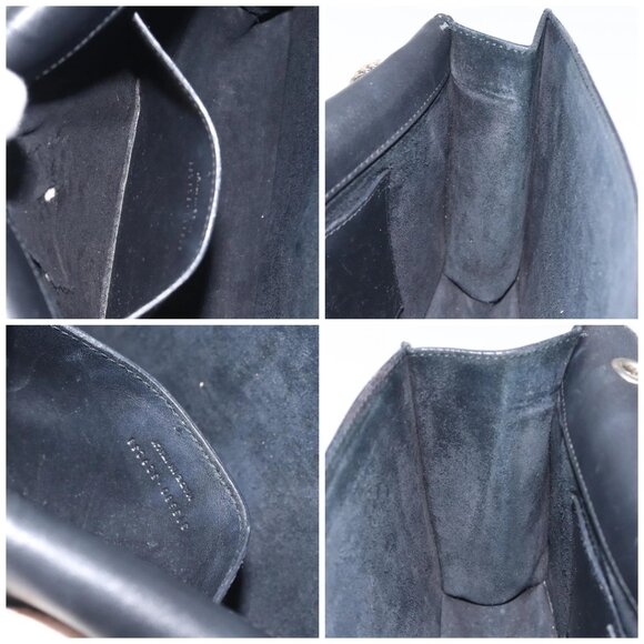 SAINT LAURENT Chain Betty Shoulder Bag Leather Black Silver Auth 130120 - Picture 14 of 15